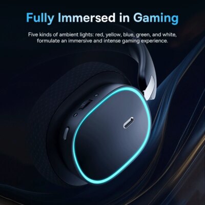 Baseus GH02 Gaming Wireless Headphone with Mic Over-Ear Headphones Bluetooth 5.3 40mm Driver 2.4G/Wireless/Cable RGB Headsets - Image 4