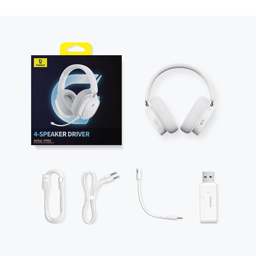 Baseus GH02 Gaming Wireless Headphone with Mic Over-Ear Headphones Bluetooth 5.3 40mm Driver 2.4G/Wireless/Cable RGB Headsets Baseus GH02 Gaming Wireless Headphone with Mic Over-Ear Headphones Bluetooth 5.3 40mm Driver 2.4G/Wireless/Cable RGB Headsets