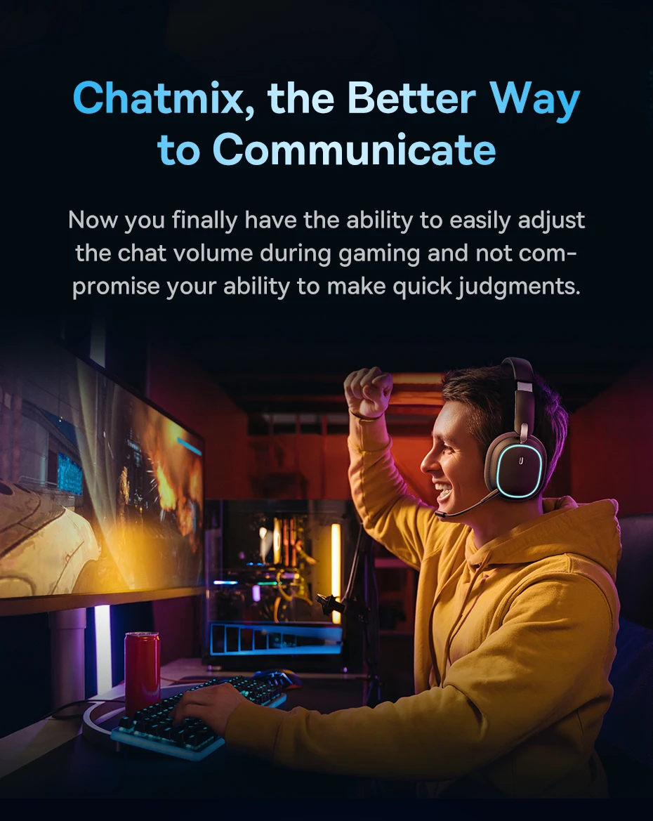 Baseus GH02 Gaming Wireless Headphone with Mic Over-Ear Headphones Bluetooth 5.3 40mm Driver 2.4G/Wireless/Cable RGB Headsets Baseus GH02 Gaming Wireless Headphone with Mic Over-Ear Headphones Bluetooth 5.3 40mm Driver 2.4G/Wireless/Cable RGB Headsets