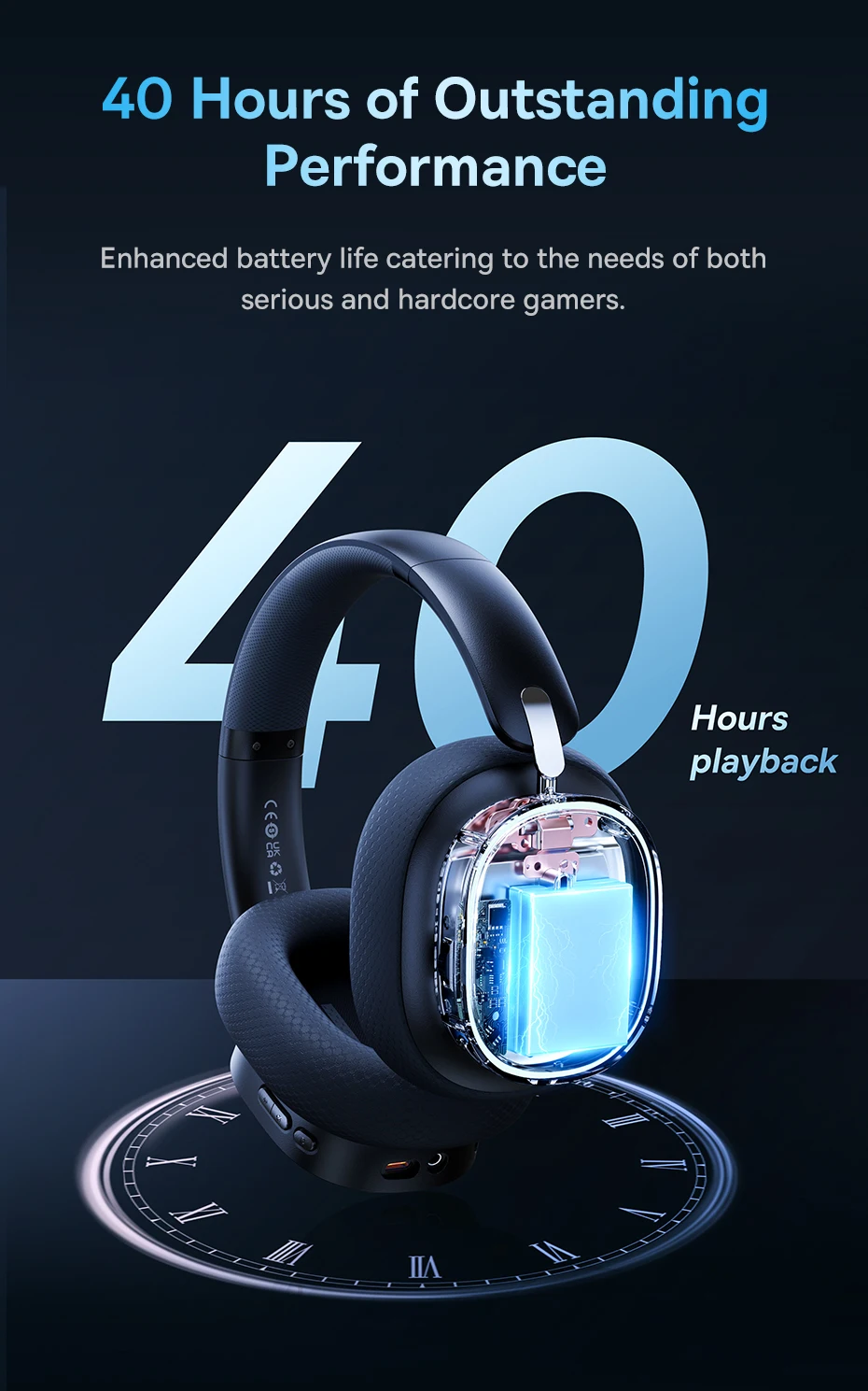 Baseus GH02 Gaming Wireless Headphone with Mic Over-Ear Headphones Bluetooth 5.3 40mm Driver 2.4G/Wireless/Cable RGB Headsets Baseus GH02 Gaming Wireless Headphone with Mic Over-Ear Headphones Bluetooth 5.3 40mm Driver 2.4G/Wireless/Cable RGB Headsets