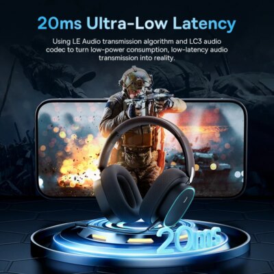 Baseus GH02 Gaming Wireless Headphone with Mic Over-Ear Headphones Bluetooth 5.3 40mm Driver 2.4G/Wireless/Cable RGB Headsets - Image 3