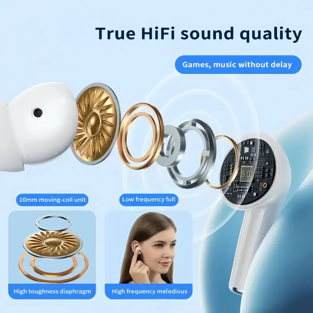 Original Thinkplus Bluetooth Earphones Wireless Headset In-ear Headphones With Microphone HiFi Stereo Touch Control