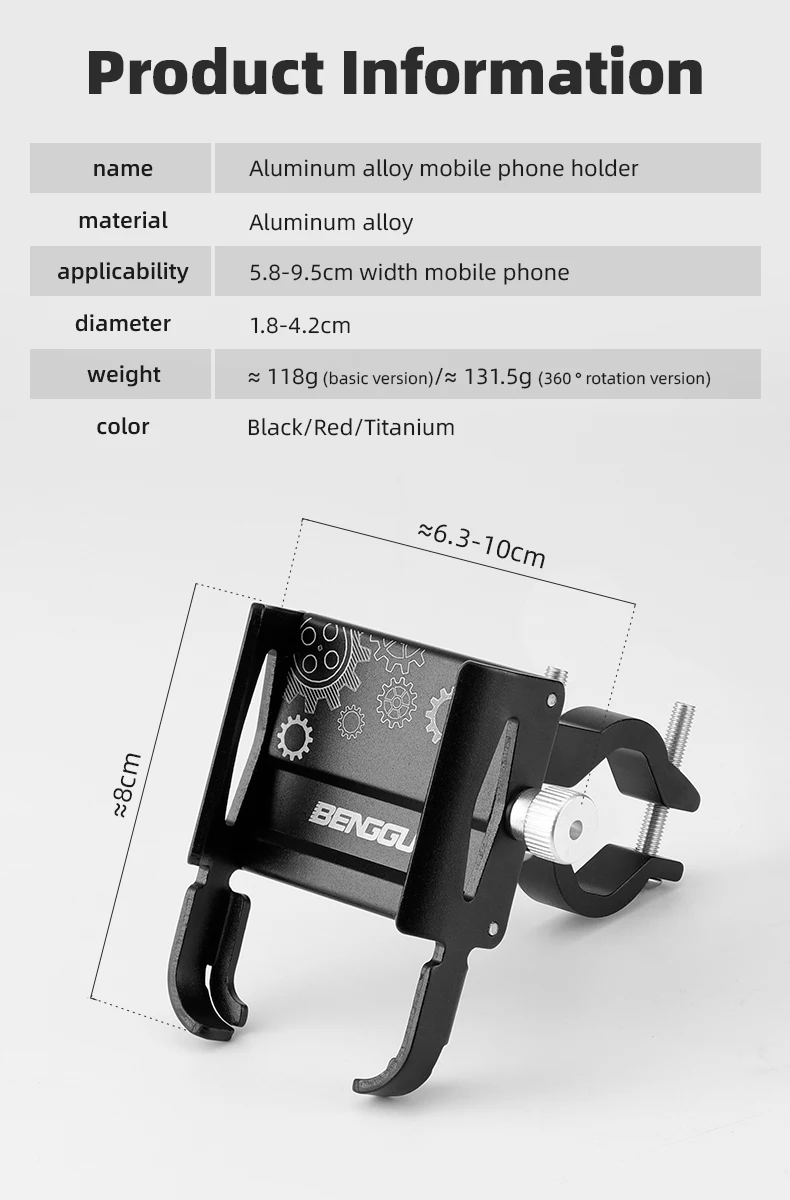 iBudim Bike Phone Holder 360 Rotation Bicycle Phone Holder for 4.7-7.0 inch Devices Motorcycle Handlebar Mobile Phone Stand iBudim Bike Phone Holder 360 Rotation Bicycle Phone Holder for 4.7-7.0 inch Devices Motorcycle Handlebar Mobile Phone Stand
