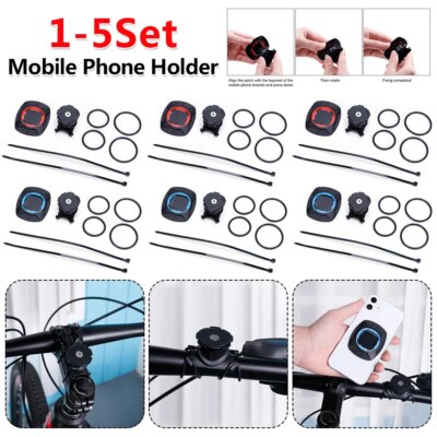 1-5Set Bicycle Handlebar Phone Stand Detachable Mountain Road Bicycle Phone Clamp Easy Install Scooter Phone Stand Accessories - Image 4