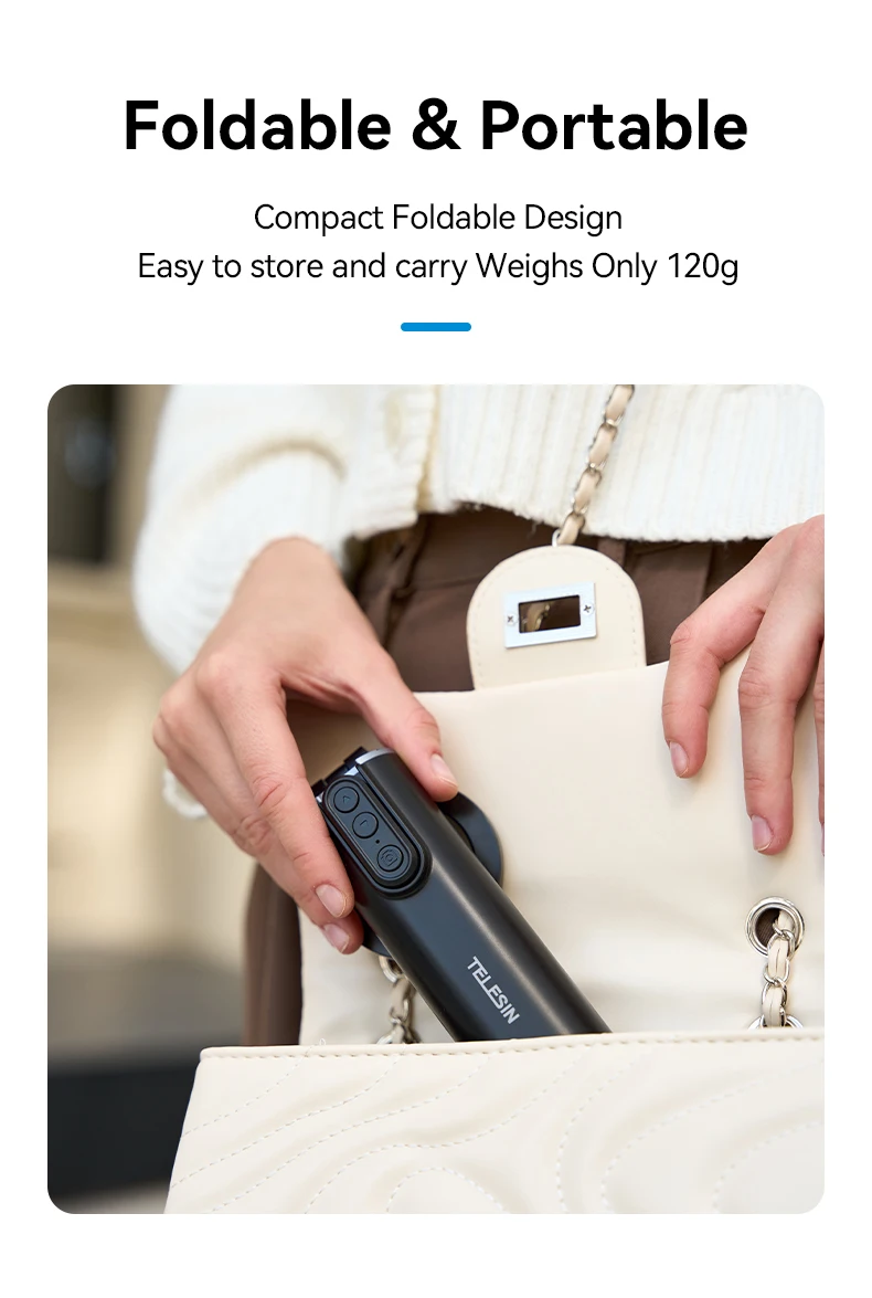 TELESIN Bracket Mount Phone Holder Selfie Stick with Remote Control for iPhone 16 15 14 13 Pro Android Mobile Phone Accessories