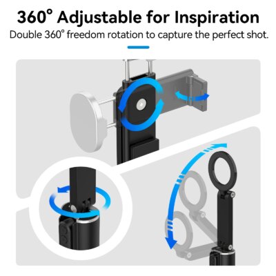 TELESIN Bracket Mount Phone Holder Selfie Stick with Remote Control for iPhone 16 15 14 13 Pro Android Mobile Phone Accessories - Image 4