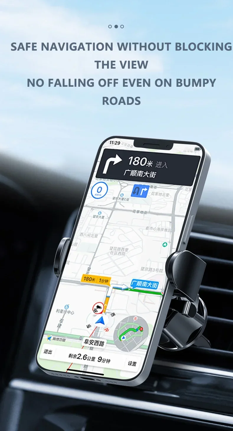 Car Phone Holder Air Vent Clip Mount Mobile Cell iPhone GPS Stand Cradle Suitable for 4.0-6.9 inch Cellphone Auto Accessories