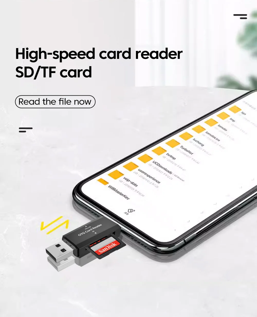 Type C SD TF Card Reader 2 in 1 USB 2.0 Card Reader for PC Laptop Accessories High Speed Smart Memory Cardreader SD Card Adapter