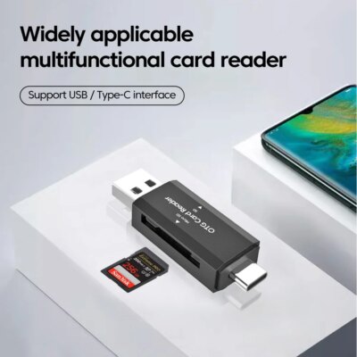 Type C SD TF Card Reader 2 in 1 USB 2.0 Card Reader for PC Laptop Accessories High Speed Smart Memory Cardreader SD Card Adapter - Image 3