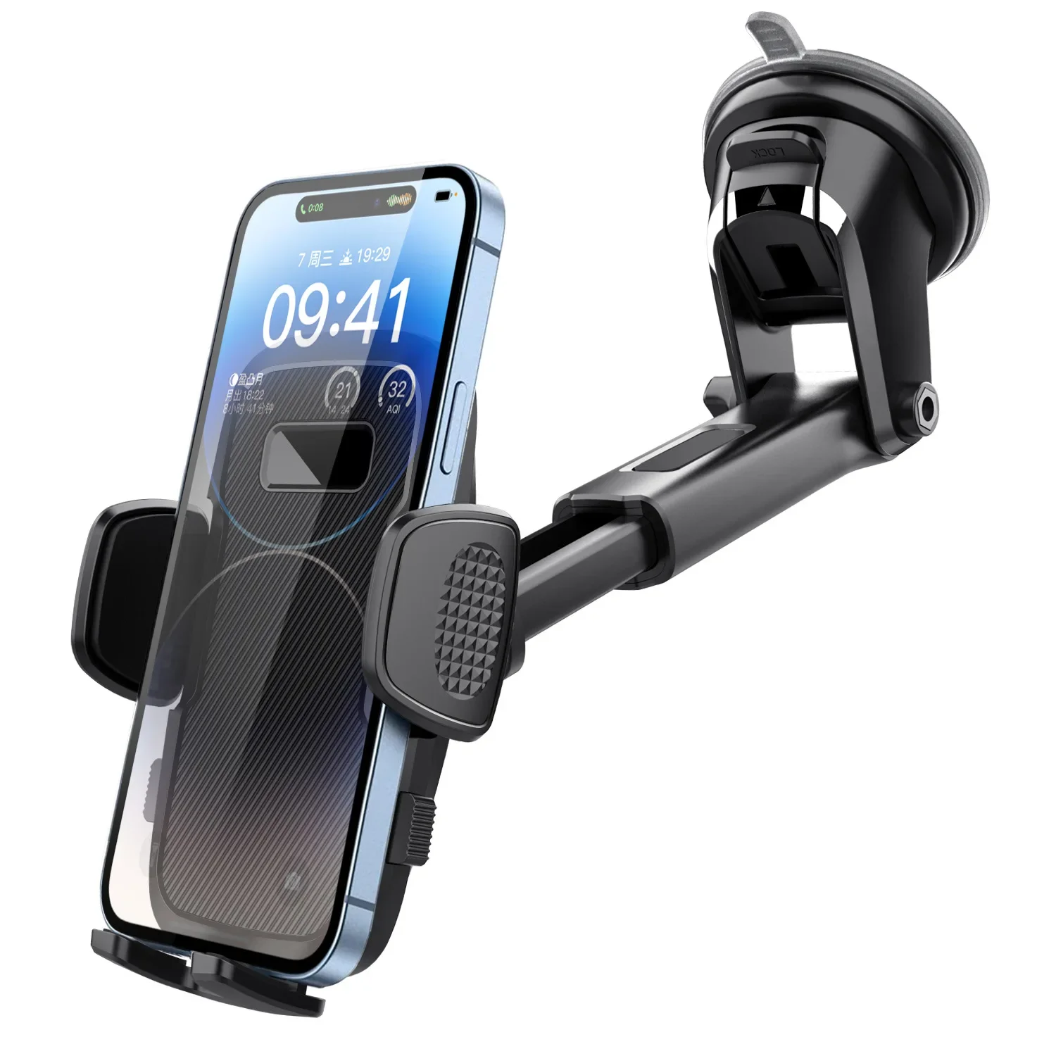 Car Phone Holder for Dashboard Windshield Cellphone Mount Clip Support Stand for 4.7-7