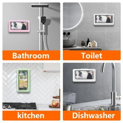 Fixed Universal Waterproof and Anti-fog Mobile Phone Case for Bathroom Shower Phone Holder Waterproof Can Touched Shower Phone - Image 4