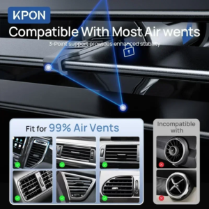 KPON Magnetic Car Phone Holder Wireless Charging Adjustable 360° 15W Air Vent Universal  for iPhone 14 15 16 Smartphone  Stand - Image 5