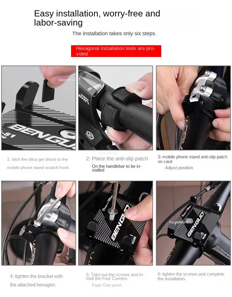 Bicycle Scooter Aluminum Alloy Mobile Phone Holder Mountain Bike Bracket Cell Phone Stand Cycling Accessories