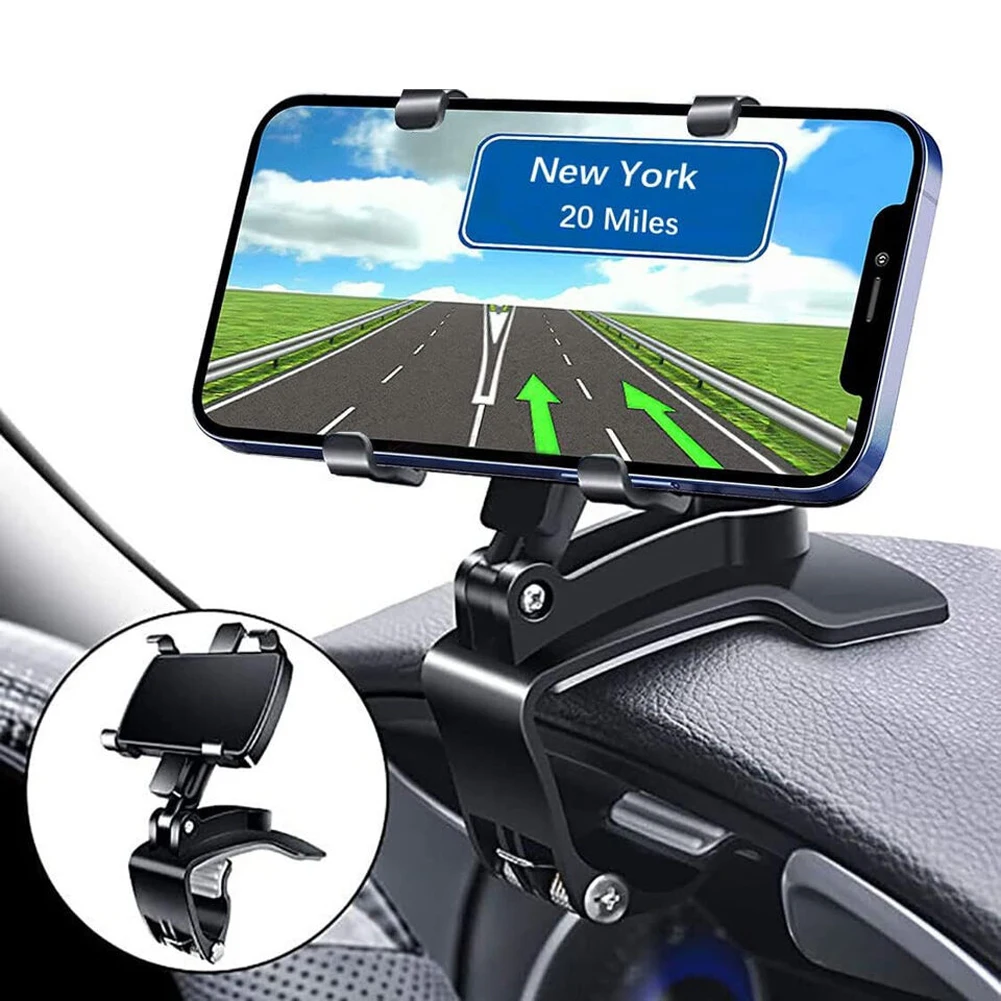 Car Dashboard Support 360 Degree Rotating Auto Grip Mobile Phone Fixed Bracket Multi-function Instrument Cluster Phone Holder