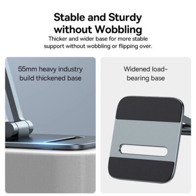 Baseus Phone Holder Stand Aluminum Alloy Cell Phone Tablet Stand Support for iPad iPhone 13 12 Samsung Mobile Phone Accessories - Image 4