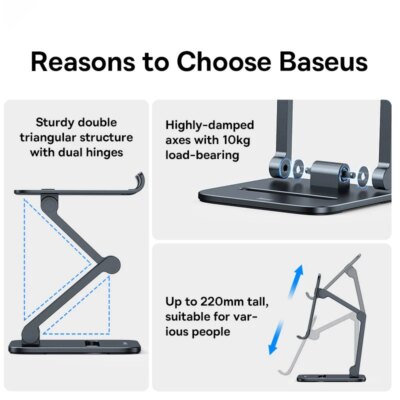 Baseus Phone Holder Stand Aluminum Alloy Cell Phone Tablet Stand Support for iPad iPhone 13 12 Samsung Mobile Phone Accessories - Image 6