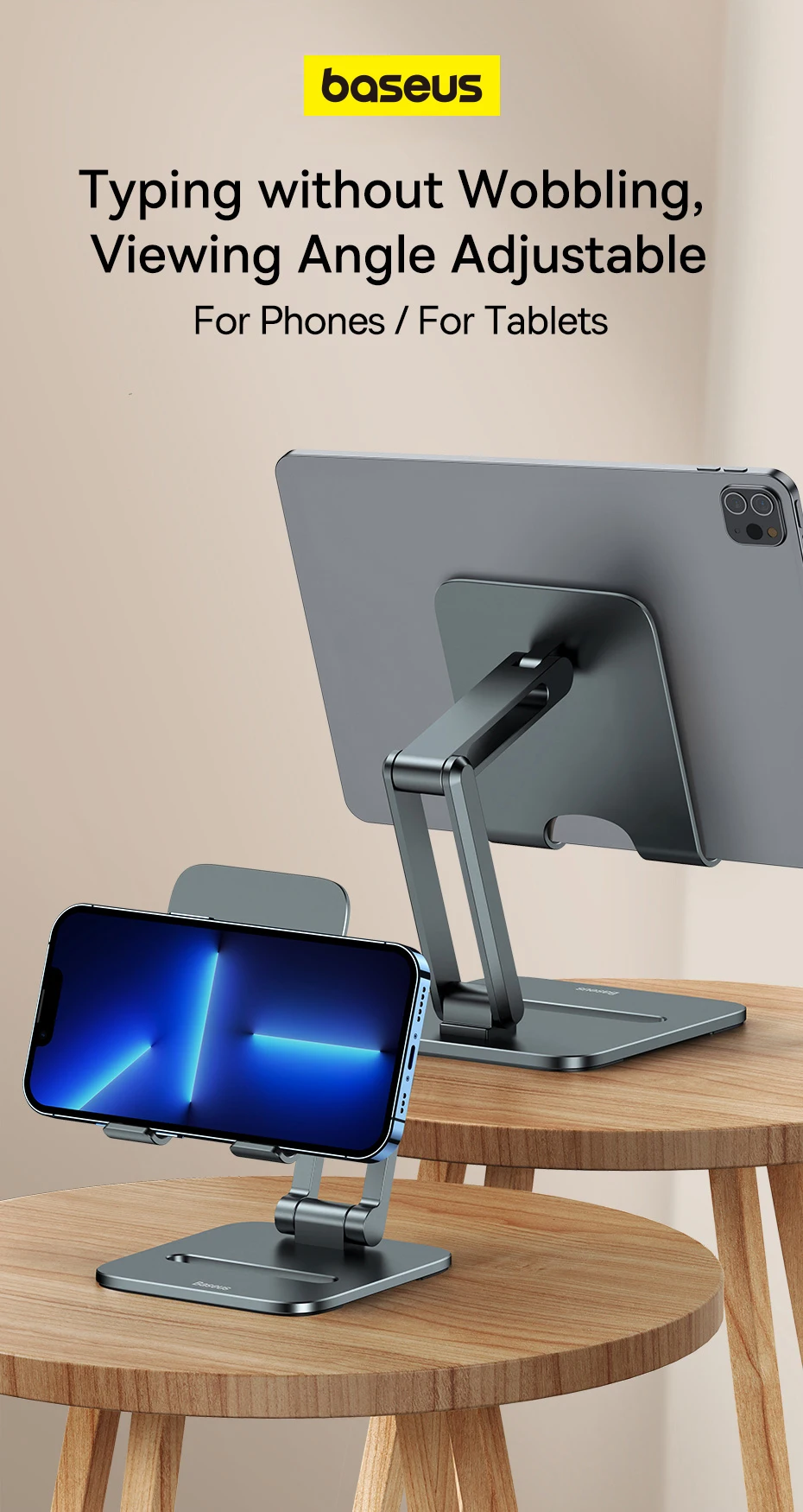 Baseus Phone Holder Stand Aluminum Alloy Cell Phone Tablet Stand Support for iPad iPhone 13 12 Samsung Mobile Phone Accessories Baseus Phone Holder Stand Aluminum Alloy Cell Phone Tablet Stand Support for iPad iPhone 13 12 Samsung Mobile Phone Accessories