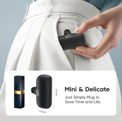 KUULAA Mini Power Bank 5000mAh PowerBank Fast Charging Portable Charger For iPhone 16 15 14 Xiaomi Samsung poco External Battery - Image 4