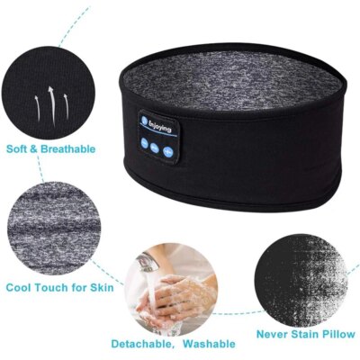 Fone Bluetooth Earphones Sports Sleeping Headband Elastic Wireless Headphones Music Eye Mask Wireless Bluetooth Headset Headband - Image 5