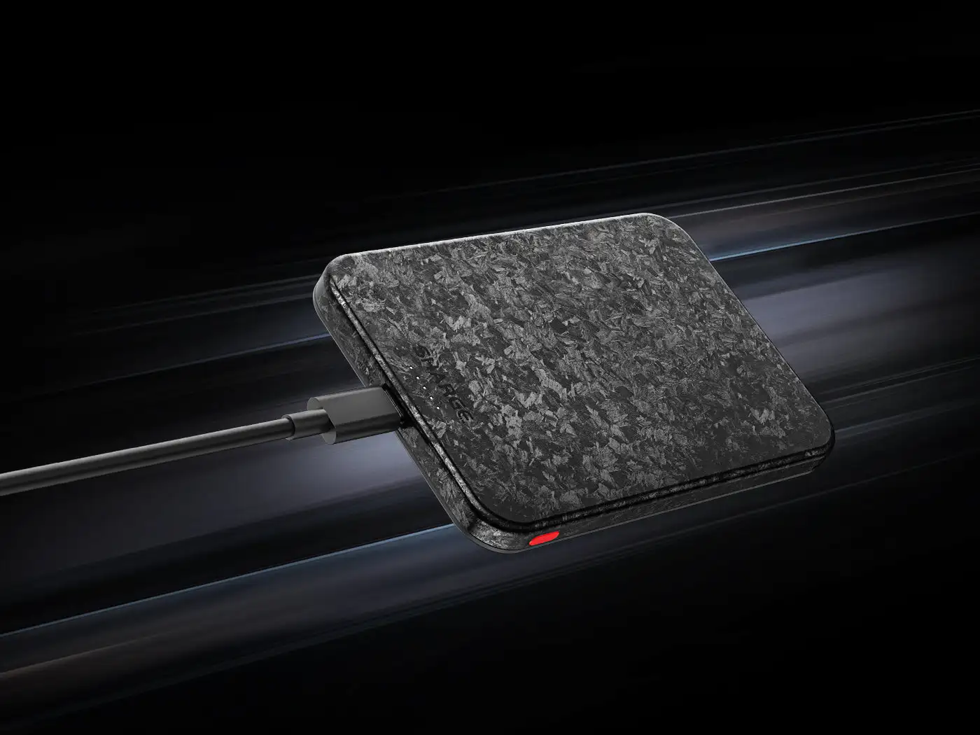 SHARGE CarbonMag Magsafe Power Bank Slim Magnetic Portable Charger 5000mAh Carbon Fiber PD 20W Fast Charging for iPhone 16 Pro