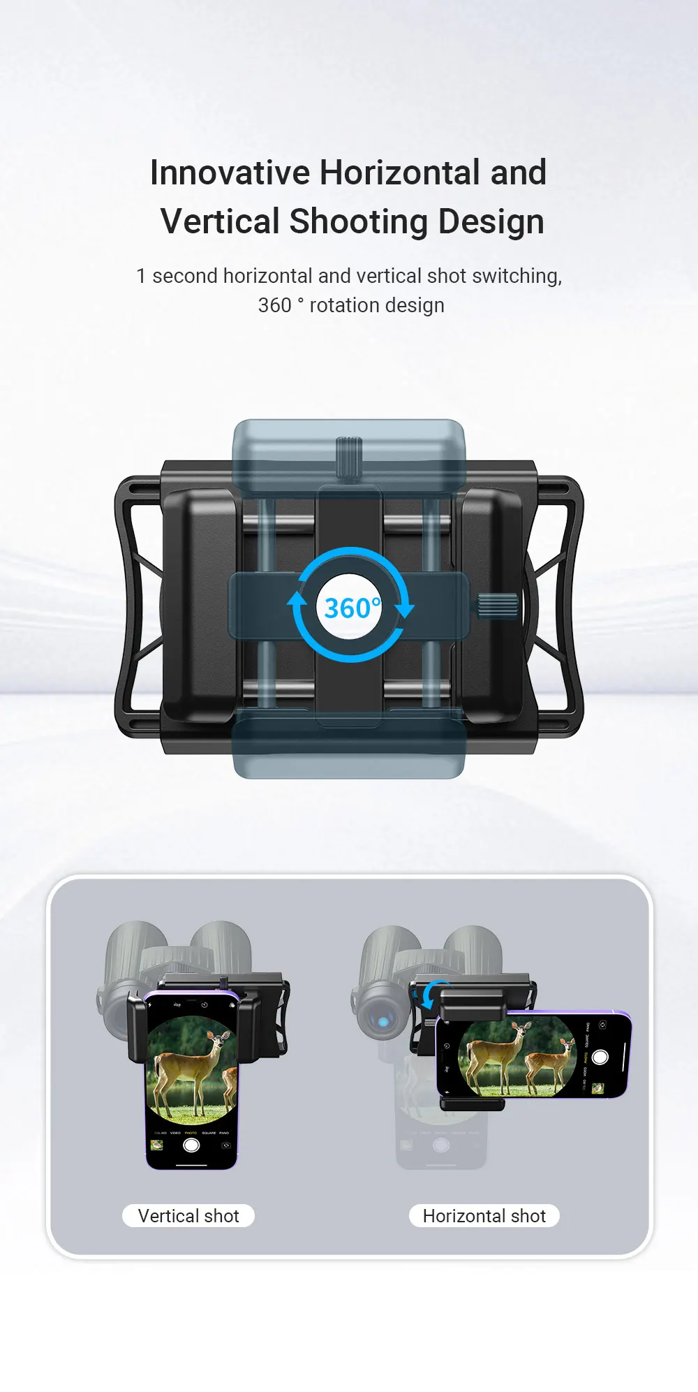APEXEL New Updated Telescope Phone Adapter 360° Rotation Shooting Binoculars Connector Bracket Clamp for Mobile Phone holder APEXEL New Updated Telescope Phone Adapter 360° Rotation Shooting Binoculars Connector Bracket Clamp for Mobile Phone holder