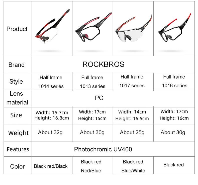 ROCKBROS Photochromic Cycling Glasses Bike Bicycle Glasses Sports Men's Sunglasses MTB Road Cycling Eyewear Protection Goggles ROCKBROS Photochromic Cycling Glasses Bike Bicycle Glasses Sports Men's Sunglasses MTB Road Cycling Eyewear Protection Goggles