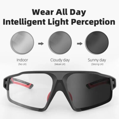 ROCKBROS Photochromic Cycling Glasses Bike Bicycle Glasses Sports Men's Sunglasses MTB Road Cycling Eyewear Protection Goggles - Image 2