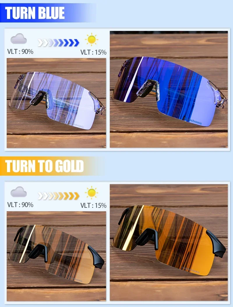 SCVCN New Photochromic Sunglasses Man MTB Climbing Glasses Outdoor Sports Bike Cycling Glasses Women Driving Bicycle Goggles