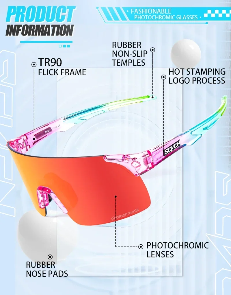 SCVCN New Photochromic Sunglasses Man MTB Climbing Glasses Outdoor Sports Bike Cycling Glasses Women Driving Bicycle Goggles