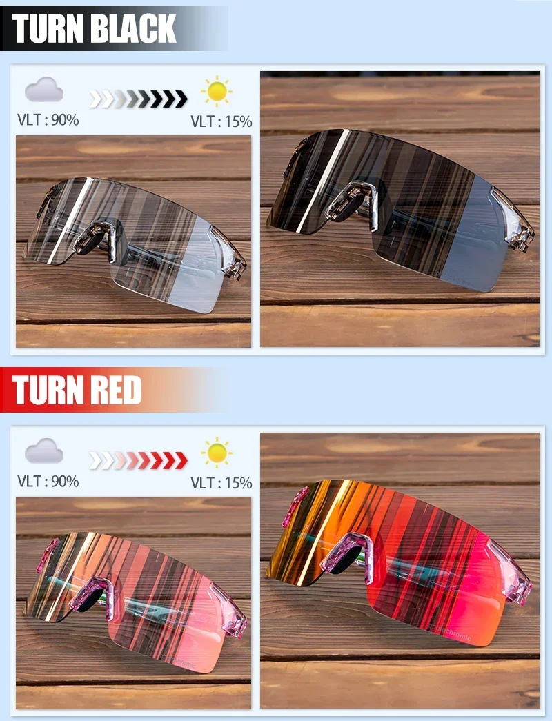 SCVCN New Photochromic Sunglasses Man MTB Climbing Glasses Outdoor Sports Bike Cycling Glasses Women Driving Bicycle Goggles