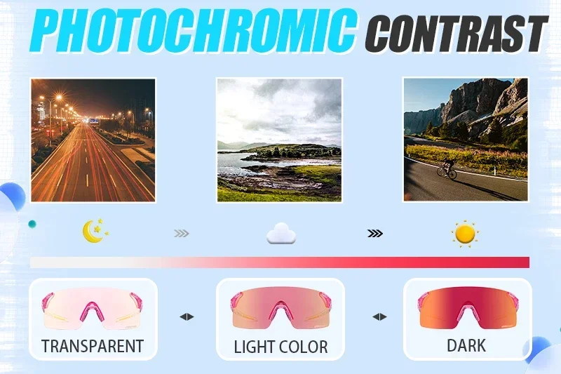 SCVCN New Photochromic Sunglasses Man MTB Climbing Glasses Outdoor Sports Bike Cycling Glasses Women Driving Bicycle Goggles