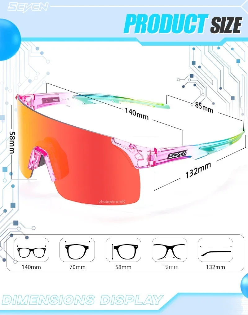 SCVCN New Photochromic Sunglasses Man MTB Climbing Glasses Outdoor Sports Bike Cycling Glasses Women Driving Bicycle Goggles