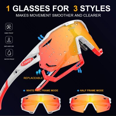 X-TIGER Cycling Glasses Photochromic Sports Sunglasses UV400 Anti Glare Lightweight Bicycle Glasses Men's Women Cycling Eyewear - Image 3