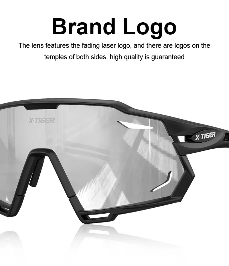 X-TIGER Cycling Glasses Photochromic Sports Sunglasses UV400 Anti Glare Lightweight Bicycle Glasses Men's Women Cycling Eyewear