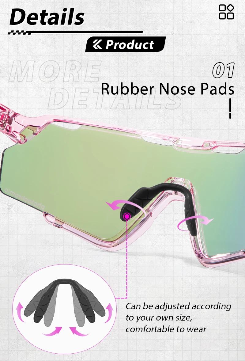 Kapvoe The World's First Photochromic Frame Glasses Cycling Sunglasses Men Women Outdoor TR90 Frame Sports Bicycle Glasses UV400