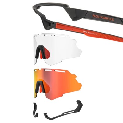 ROCKBROS Polarized Cycling Glasses Photochromic Glasses Men Sports Polarized Sunglasses Bicycle Riding Goggles Eyewear 2 Lens - Image 3