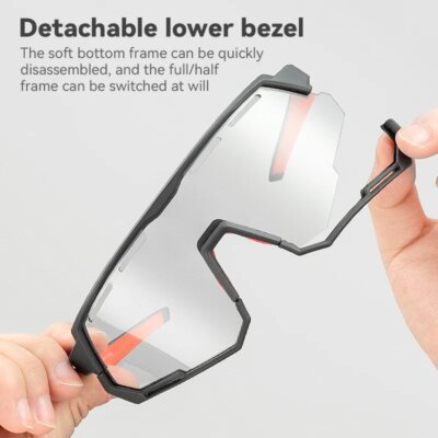 ROCKBROS Polarized Cycling Glasses Photochromic Glasses Men Sports Polarized Sunglasses Bicycle Riding Goggles Eyewear 2 Lens - Image 4