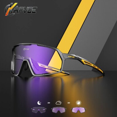 Kapvoe UV400 Cycling Glasses for Men Red Photochromic Sunglasses Outdoor Bike Eyewear Sports Glasses Bicycle Goggles MTB Glasses - Image 2