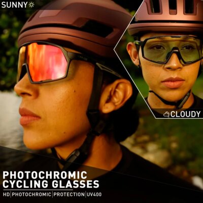 Kapvoe UV400 Cycling Glasses for Men Red Photochromic Sunglasses Outdoor Bike Eyewear Sports Glasses Bicycle Goggles MTB Glasses - Image 4