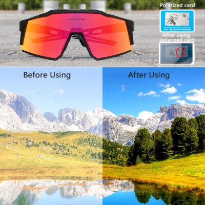 Kapvoe Polarized Cycling Goggles Women Men Bicycle Eyewear Road Bike Protection Glasses Windproof Outdoor Sport Sunglasses - Image 4