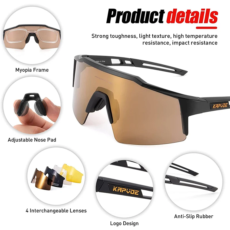 Kapvoe Polarized Cycling Goggles Women Men Bicycle Eyewear Road Bike Protection Glasses Windproof Outdoor Sport Sunglasses Kapvoe Polarized Cycling Goggles Women Men Bicycle Eyewear Road Bike Protection Glasses Windproof Outdoor Sport Sunglasses