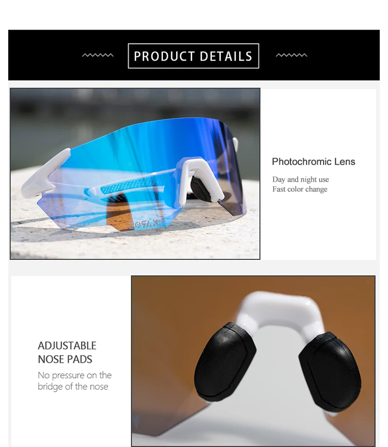 KAROS Photochromic Cycling Glasses MTB Bicycle Glasses Road Bike Cycling Eyewear Men Women Outdoor Sports Cycling Sunglasses