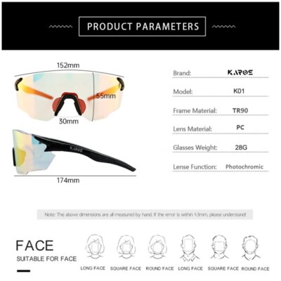 KAROS Photochromic Cycling Glasses MTB Bicycle Glasses Road Bike Cycling Eyewear Men Women Outdoor Sports Cycling Sunglasses - Image 5