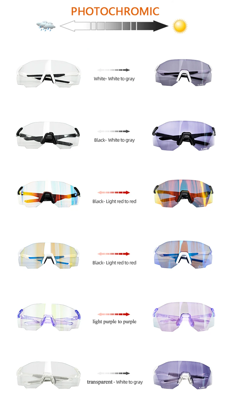KAROS Photochromic Cycling Glasses MTB Bicycle Glasses Road Bike Cycling Eyewear Men Women Outdoor Sports Cycling Sunglasses