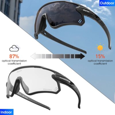 SCVCN Photochromic Cycling Glasses MTB Riding Running Sunglasses UV400 Polarized Fishing Goggles Man Woman Bike Bicycle Eyewear - Image 3