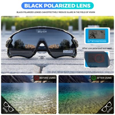 SCVCN Photochromic Cycling Glasses MTB Riding Running Sunglasses UV400 Polarized Fishing Goggles Man Woman Bike Bicycle Eyewear - Image 6