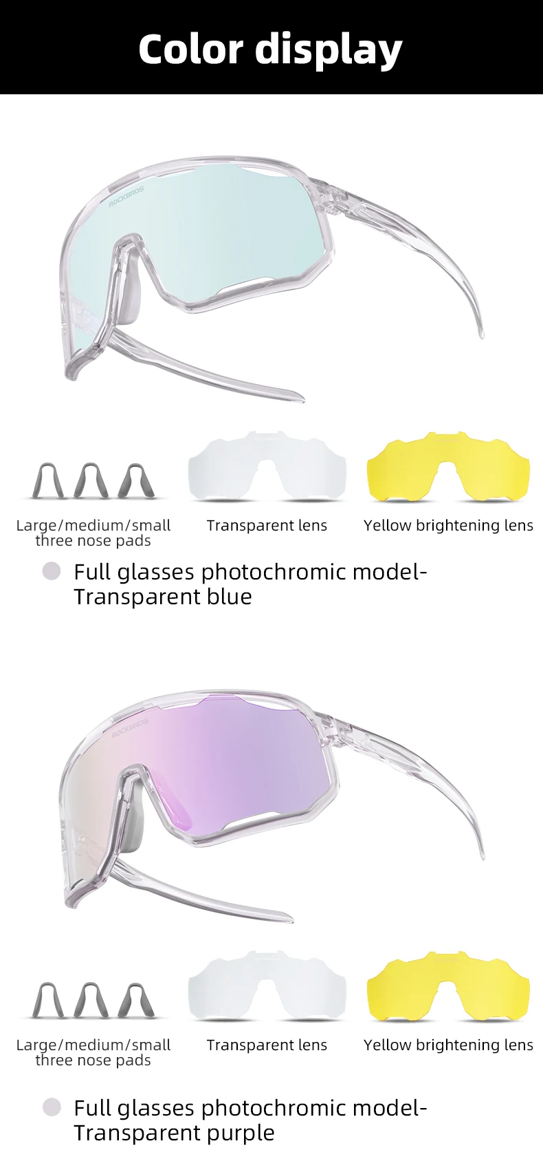ROCKBROS Cycling Glasses Goggles Polarized/Photochromic Sunglasses Sport Big frame Eyewear UV400 Sun Protection with 2 Lens ROCKBROS Cycling Glasses Goggles Polarized/Photochromic Sunglasses Sport Big frame Eyewear UV400 Sun Protection with 2 Lens