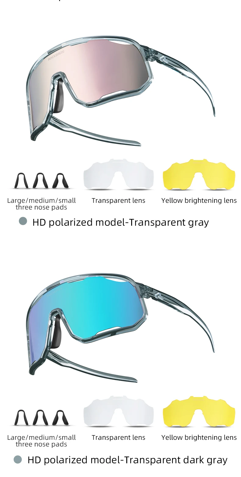 ROCKBROS Cycling Glasses Goggles Polarized/Photochromic Sunglasses Sport Big frame Eyewear UV400 Sun Protection with 2 Lens ROCKBROS Cycling Glasses Goggles Polarized/Photochromic Sunglasses Sport Big frame Eyewear UV400 Sun Protection with 2 Lens