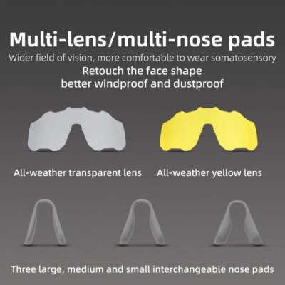 ROCKBROS Cycling Glasses Goggles Polarized/Photochromic Sunglasses Sport Big frame Eyewear UV400 Sun Protection with 2 Lens - Image 4