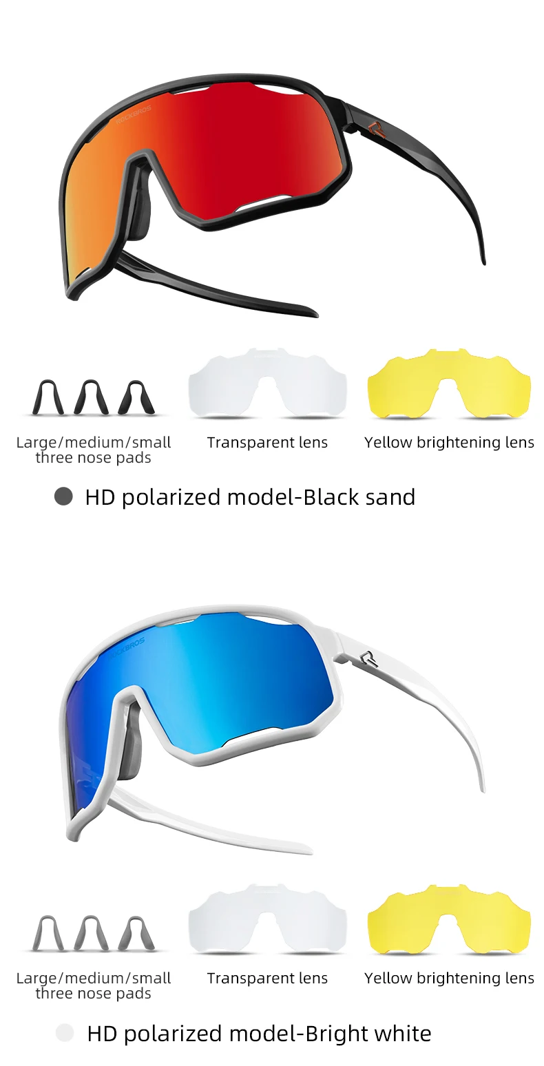 ROCKBROS Cycling Glasses Goggles Polarized/Photochromic Sunglasses Sport Big frame Eyewear UV400 Sun Protection with 2 Lens ROCKBROS Cycling Glasses Goggles Polarized/Photochromic Sunglasses Sport Big frame Eyewear UV400 Sun Protection with 2 Lens